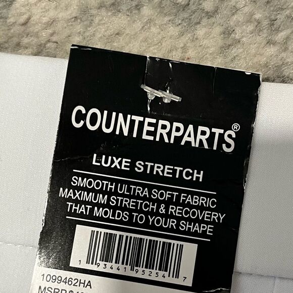 NWT Counterparts White Luxe Stretch Capris Split Hem Rhinestones Size Large - Picture 5 of 7